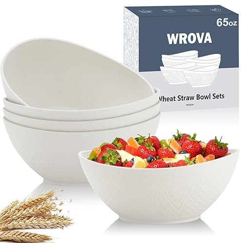 Wrova 65oz Large Salad Bowls Ivory - Wheat Straw Salad