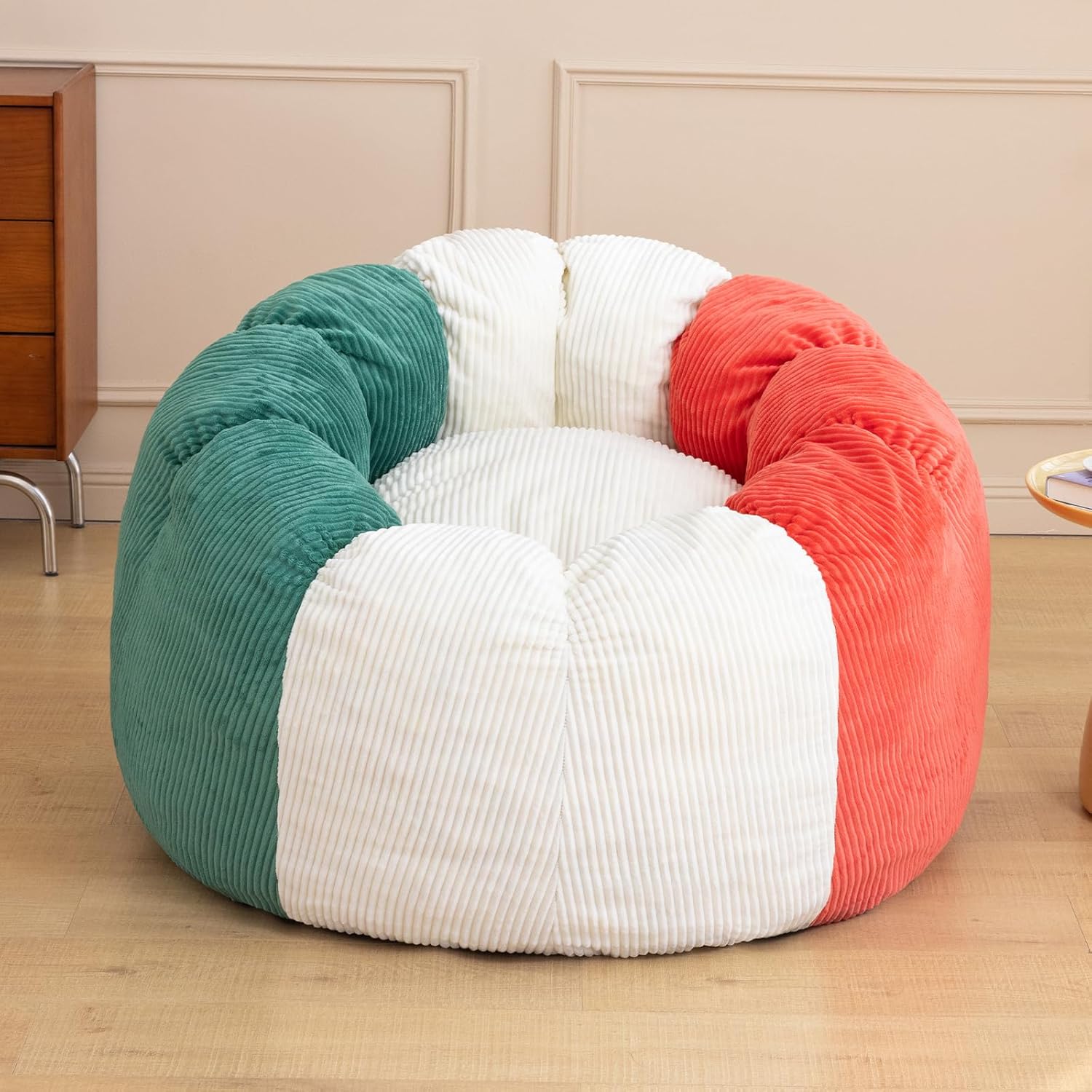Giant Bean Bag Chairs for Adults,Memory Foam Firm Boneless Floor Gaming Chair Reading Chair,Colorful Plush Corduroy Cover,Comfy Chairs for Livingroom Bedroom Reading Nook Movie Night