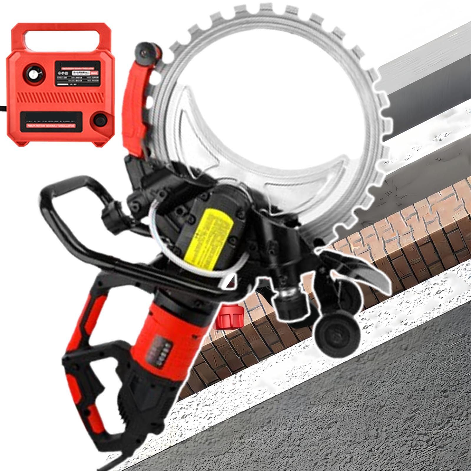 Industrielle BetonringsäGe Mit 8980 W | Intelligente Wasserversorgung Mit Verbindungswasserpumpe | 16-Zoll-Diamantklinge | 29 cm Schnitttiefe | 3000 U/Min | FüR Granit, Beton,1blade
