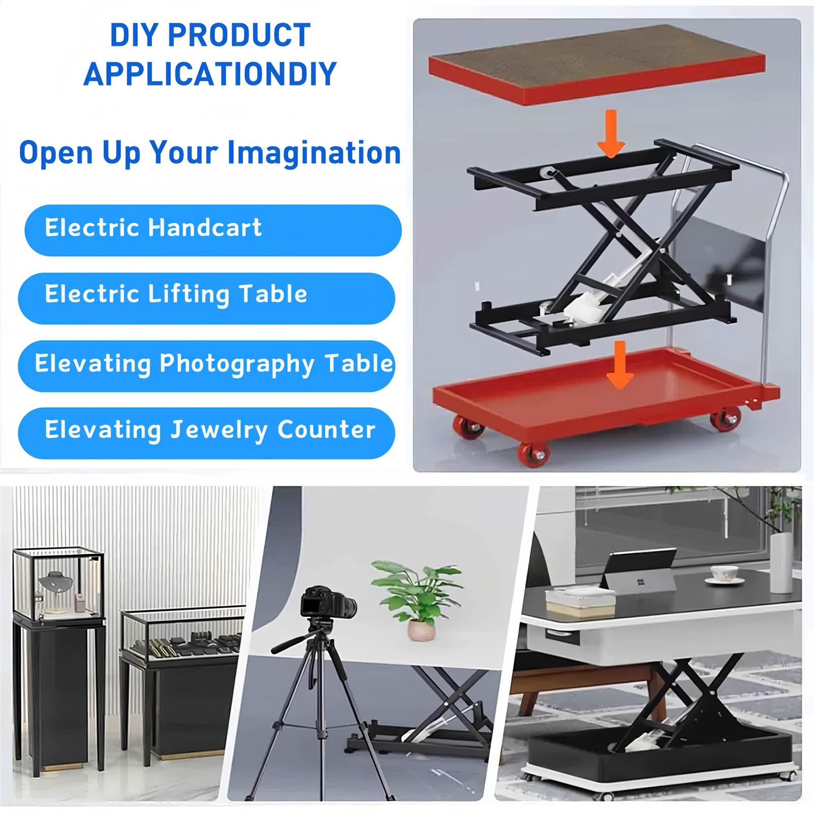 Tavolo elevatore elettrico a forbice con telecomando, altezza regolabile, design portatile per bar, ristoranti ed eventi all'aperto, ideale per catering e ristorazione