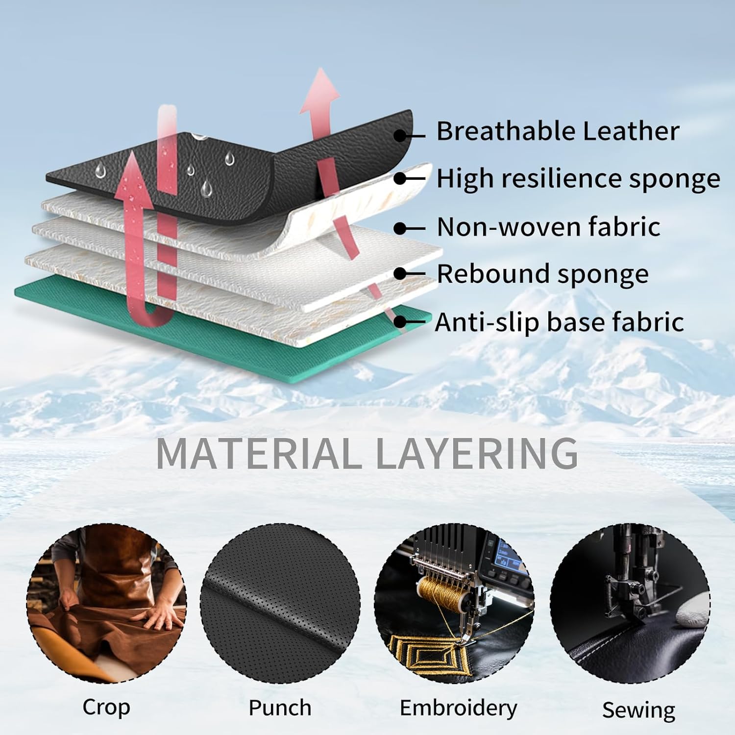 Fit XT5 Premium Leather Car Seat Covers for Cadillac XT5 2017-2025 2026 - Waterproof，Breathable，All-Weather Seat Cushion Protecto & Airbag Compatible, Full Set Beige