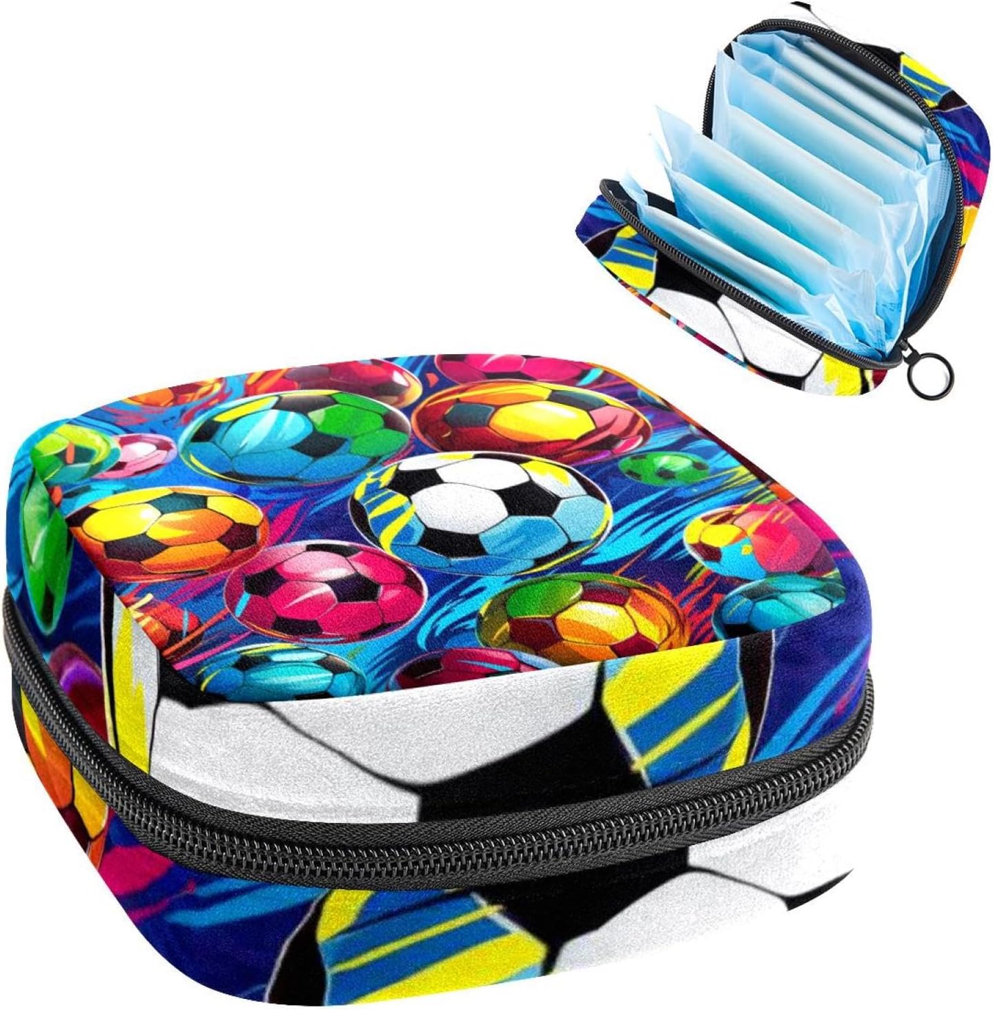 Tampons Collect Bags for Women Girls, Sanitary Napkin Storage Disposal Pouch, Lightweight Menstrual Cup Bag Soccer Football