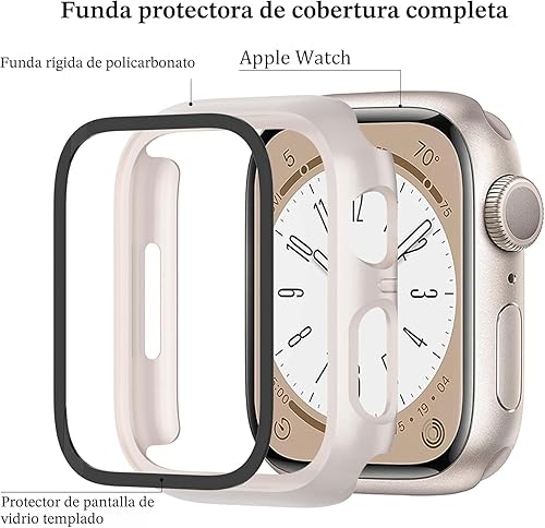 Miniatura 2 de 6-Pack Fundas Compatibles con Apple Watch 40mm Series SE 3(2025)/SE 2/SE/6/5/4 con Protector de Pantalla de Vidrio Templado, QCKANLJ Ultradelgada