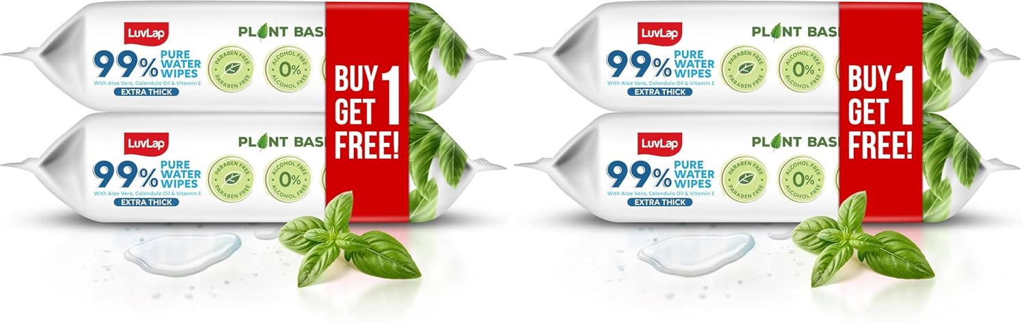 LuvLap Plant Based 99% Pure Water Extra Thick Unscented Baby Wipes (72x2), Buy1 Get1 Free, with Aloe Vera & Vitamin E, pH ... - Review, Price and Buying Guide