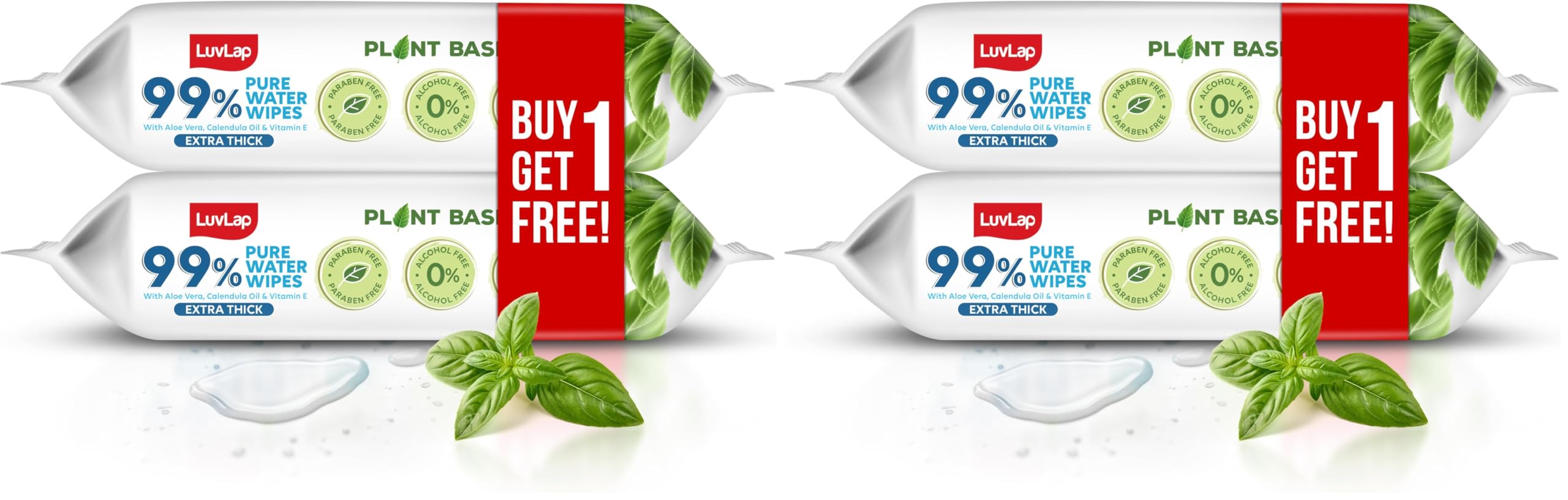 LuvLap Plant Based 99% Pure Water Extra Thick Unscented Baby Wipes (72x2), Buy1 Get1 Free, with Aloe Vera & Vitamin E, pH Balanced, Paraben Free, Ideal for Delicate Skin, Dermatologically Tested-image-5