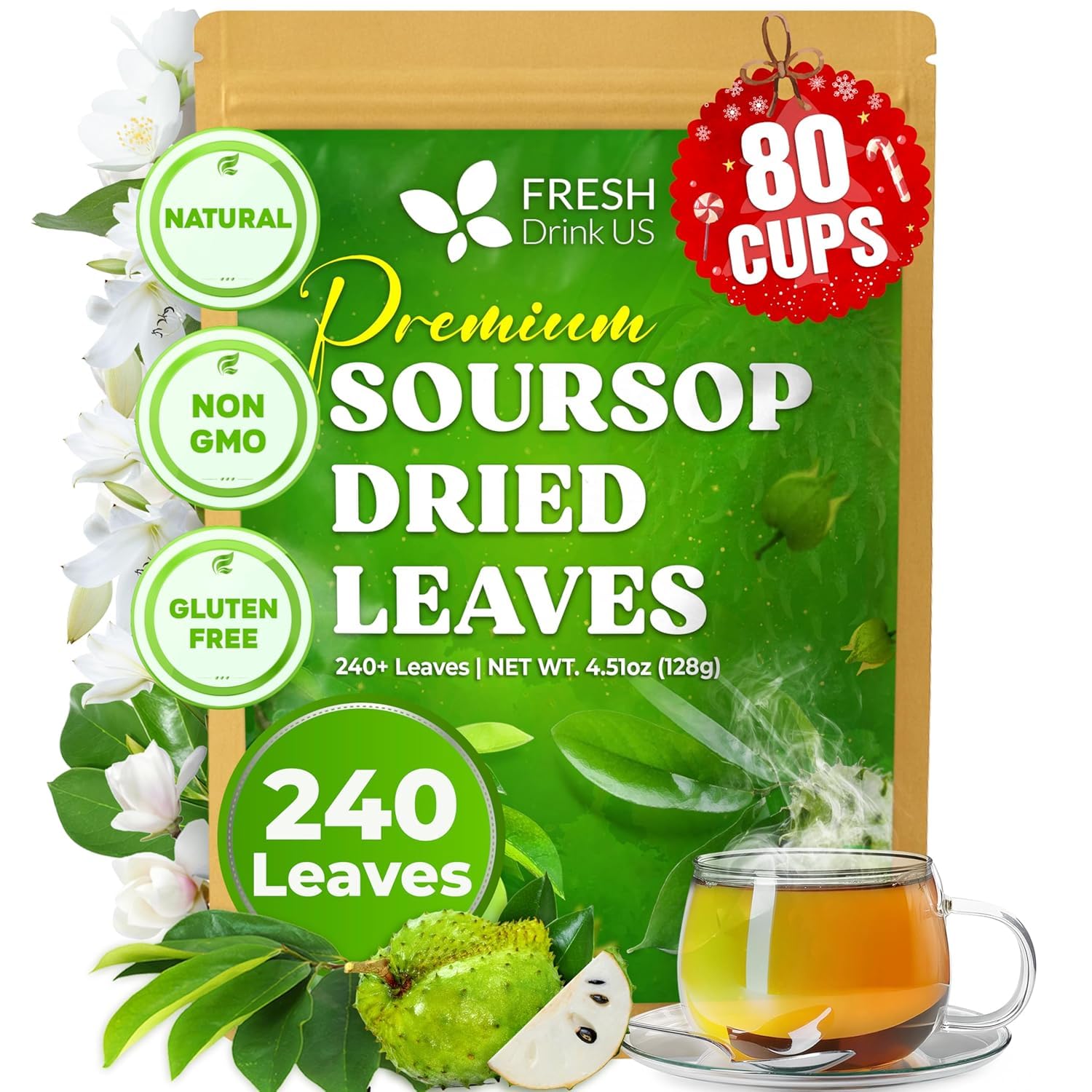 Té de Hojas de Guanábana Soursop en Hebras, 240 Hojas