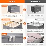 Lifewit 40L Storage Boxes With Lid, Foldable Wardrobe Storage Organiser With Reinforced Handle, Cube Storage Boxes For Clothes Blanket Duvet, 3 Pack, Grey