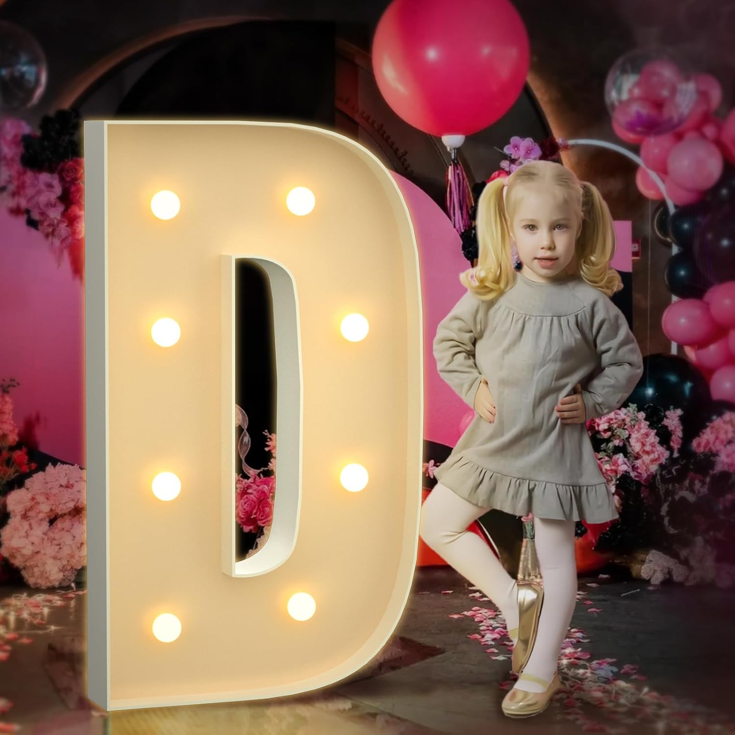 Marquee Letters 3 Feet Tall 3FT Large Light Up Letters D for Backdrop Big Marry Me Sign Birthday Party Decorations Engagement Party Pre-Cut Foam Board