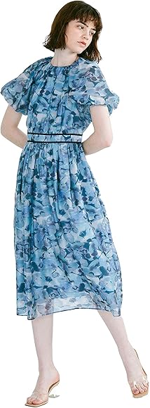 Amazon.co.jp: [ランバンオンブルー] ワンピース オーガンジーフラワー