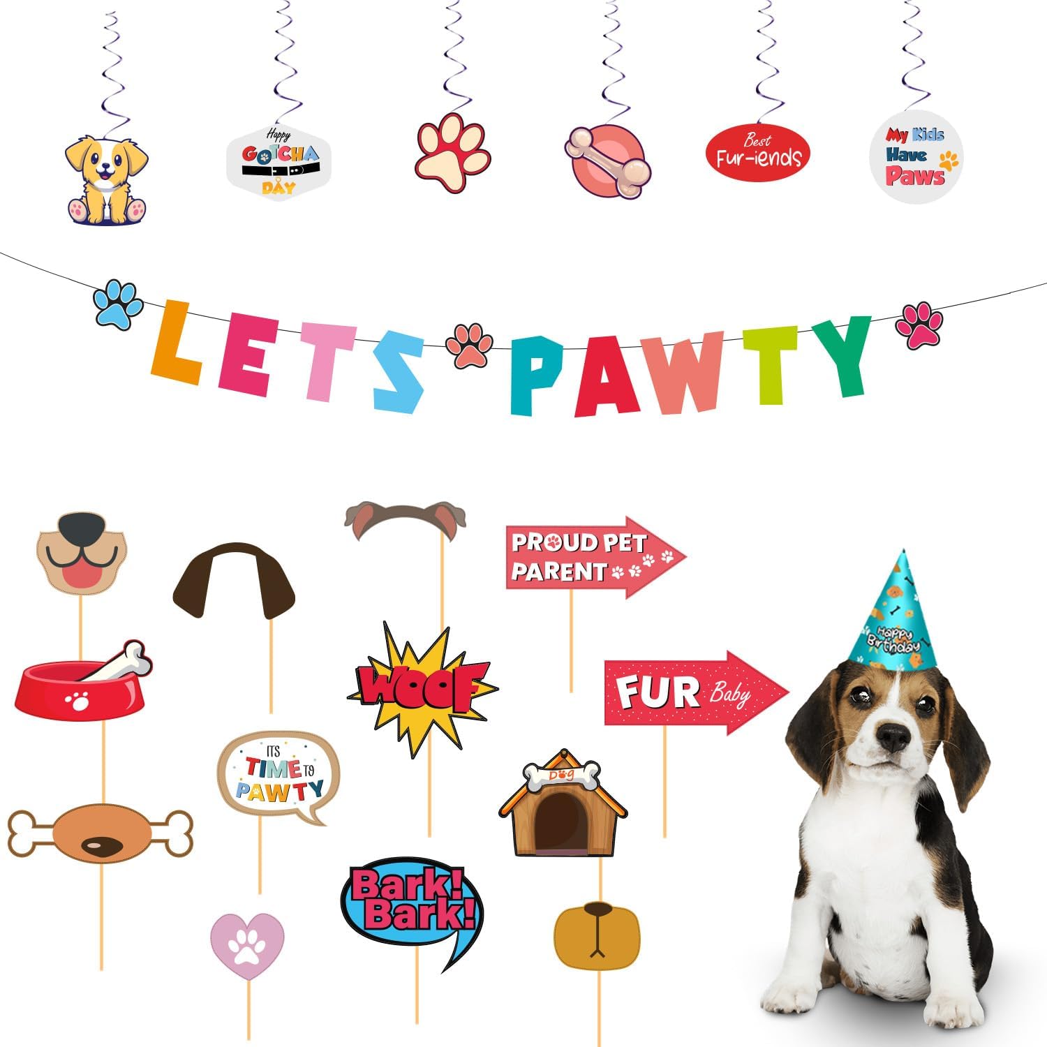 See full amazon price history chart for Party Propz Dog Birthday Decorations - 21 Pcs Pet Birthday Decoration Items | Dog Party Hat | Dog Birthday Cap | Dog Party Swirls | Dog Birthday Props | Lets Pawty Banner (Cardstock) Party Propz Dog Birthday Decorations - 21 Pcs Pet Birthday Decoration Items | Dog Party Hat | Dog Birthday Cap | Dog Party Swirls | Dog Birthday Props | Lets Pawty Banner (Cardstock) (B0CYC3HH25) Amazon Price History, Amazon Price Tracker