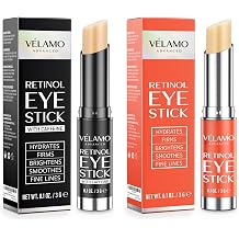 VELAMO ADVANCED Retinol Eye Stick Duo Energizing & Renewing Under Eye Balms for Dark Circles, Puffiness, Fine Lines & Wrinkles - Travel Essentials, Portable & Perfect for On-the-go Use