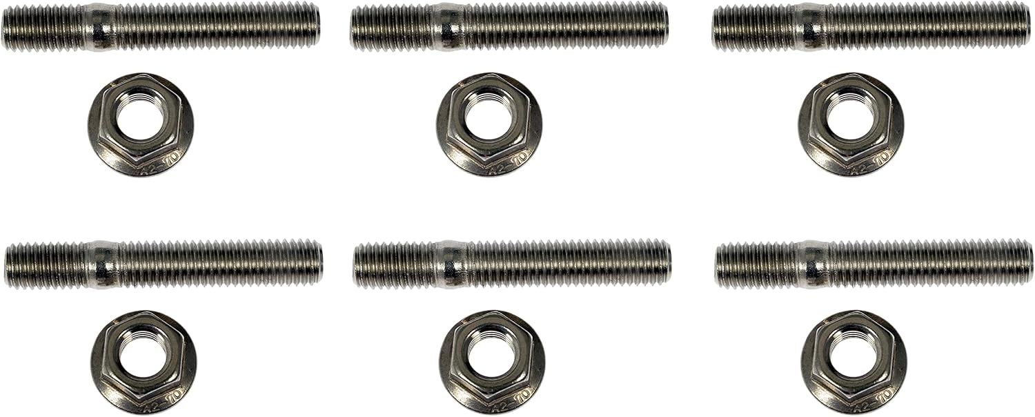 Dorman 03133HP Exhaust Flange Stud Kit - M10-1.5 x 62 mm Stainless Steel Compatible with Select Models (OE FIX)
