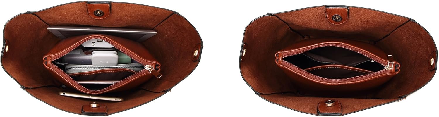 Molodo Womens Handbag, Pu Leather Bucket Tote Purse And Handbags Medium Satchel Hobo Purse Designer Work Shoulder Bags | Purse, Handbags, Medium, Satchel, Hobo Purse, Designer - Image 6