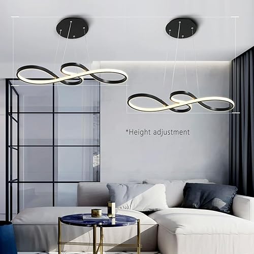 Miniatura 5 de Lámpara LED moderna, lámpara colgante regulable con control remoto, lámpara colgante de montaje empotrado, ajustable, comedor, cocina, isla,