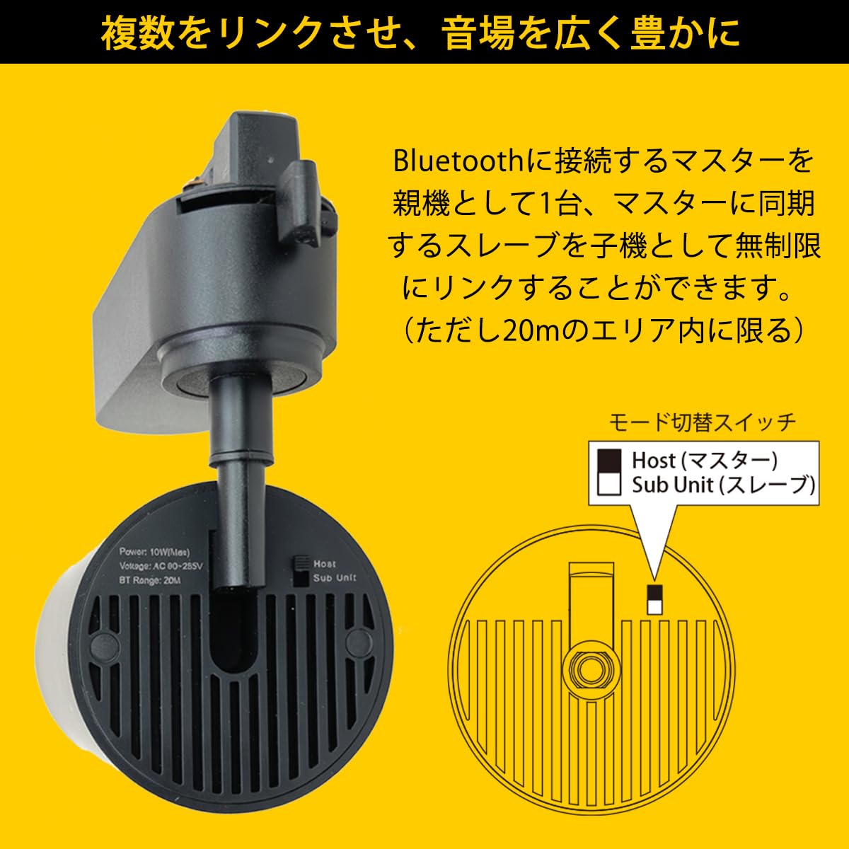 REUDO ダクトレール取付形Bluetoothスピーカー VL-DRBTSPサムネイル4
