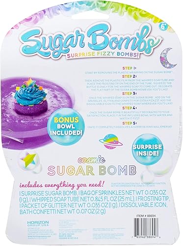 Miniatura 5 de Sugar Bombs by Horizon Group USA, diseña y decora tu propia bomba de gas con temática galáctica. Fizz en el cuenco para revelar un regalo sorpresa