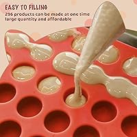 Vista 2 de HKNMTT Mini moldes de silicona en forma de semiesfera, 296 cavidades redondas moldes para hornear para golosinas para perros, aperitivos, dulces