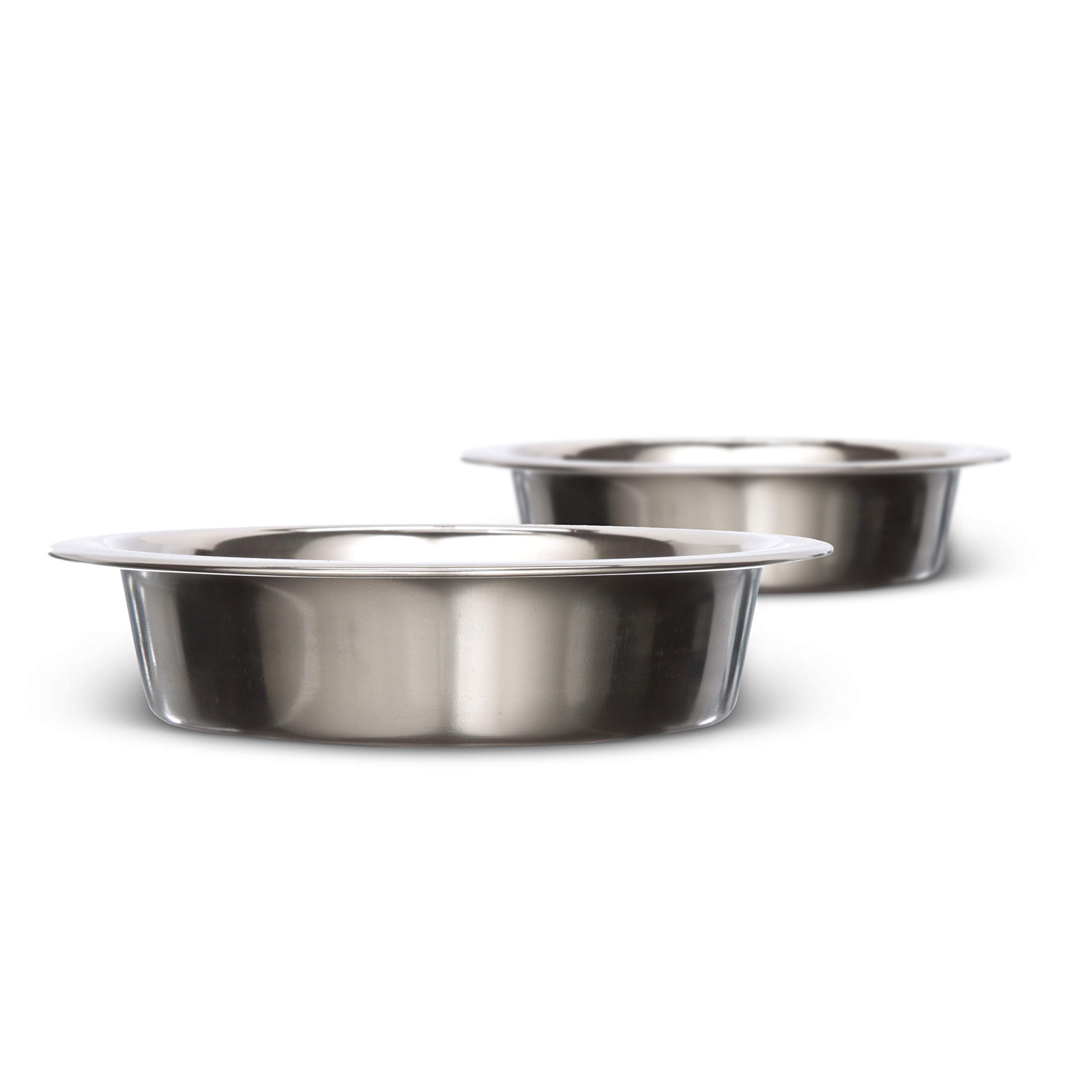 Neater Pet Brands 1 Cup (8 oz.) Shallow Stainless Steel Cat Bowls, Set of 2 Neater Feeder Replacement Bowls (Express & Deluxe), Metal Cat Dishes for Food and Water, Whisker Friendly, Dishwasher Safe