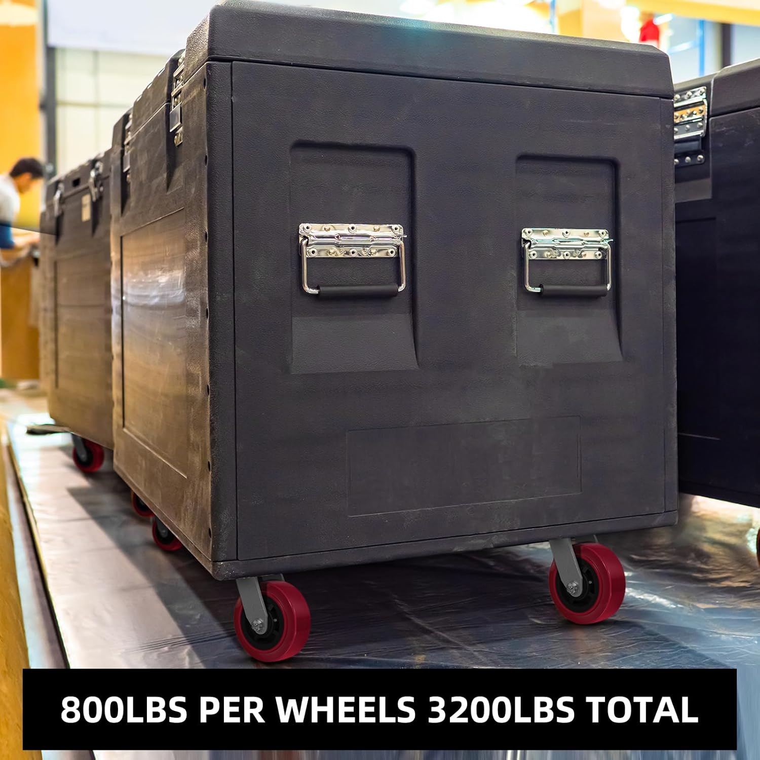 5" x 2" Replacement Caster Wheels, Polyurethane on Polyolefin core Wheel-1/2" Bore, Heavy Duty Wheel Replacement for Industrial Plate Caster（4 Pack）