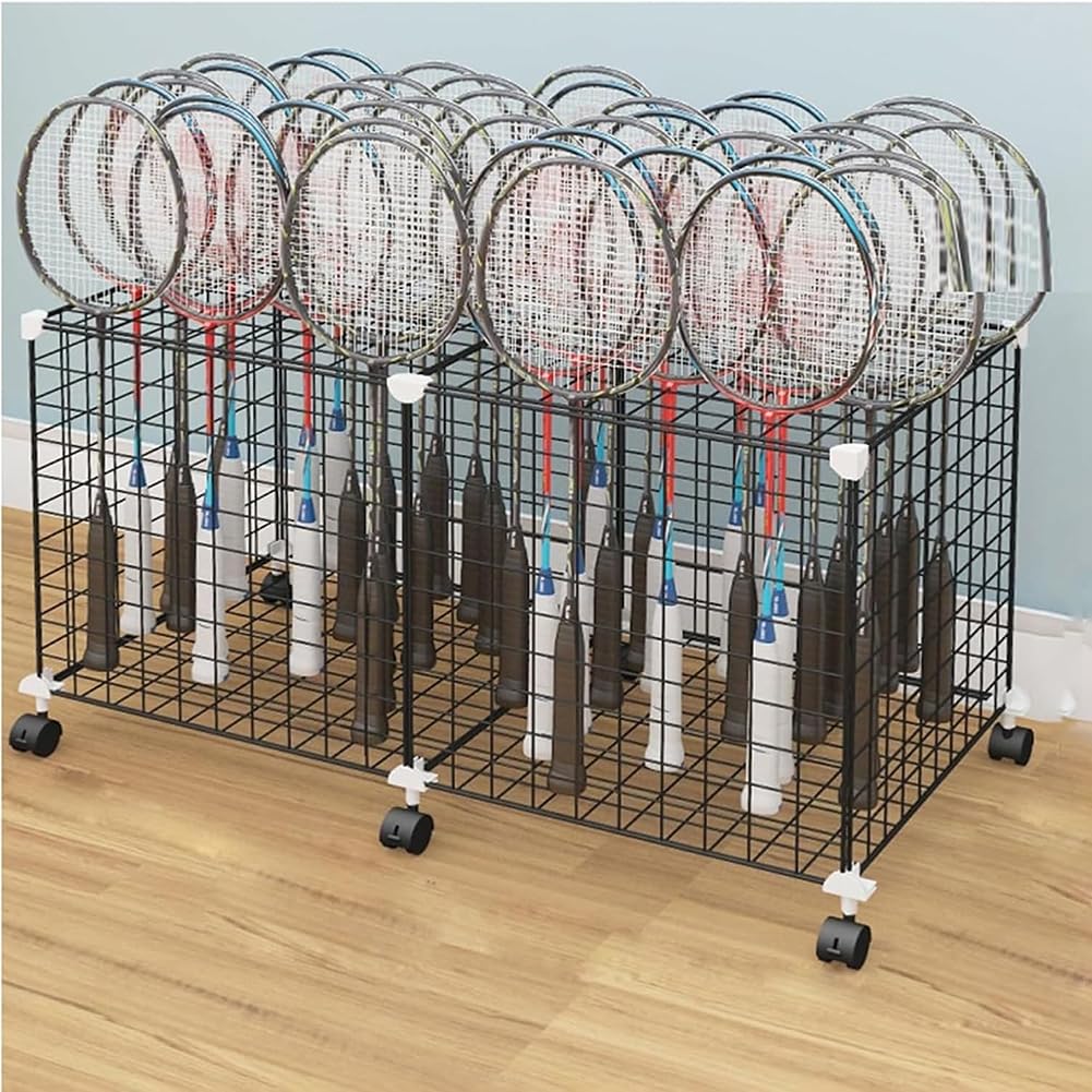 Porta Racchetta da Tennis, Porta Racchetta da Tennis di Grande capacità, Supporto per Racchetta da Badminton Indipendente, Gancio per Racchetta da Tennis in Metallo Resistente