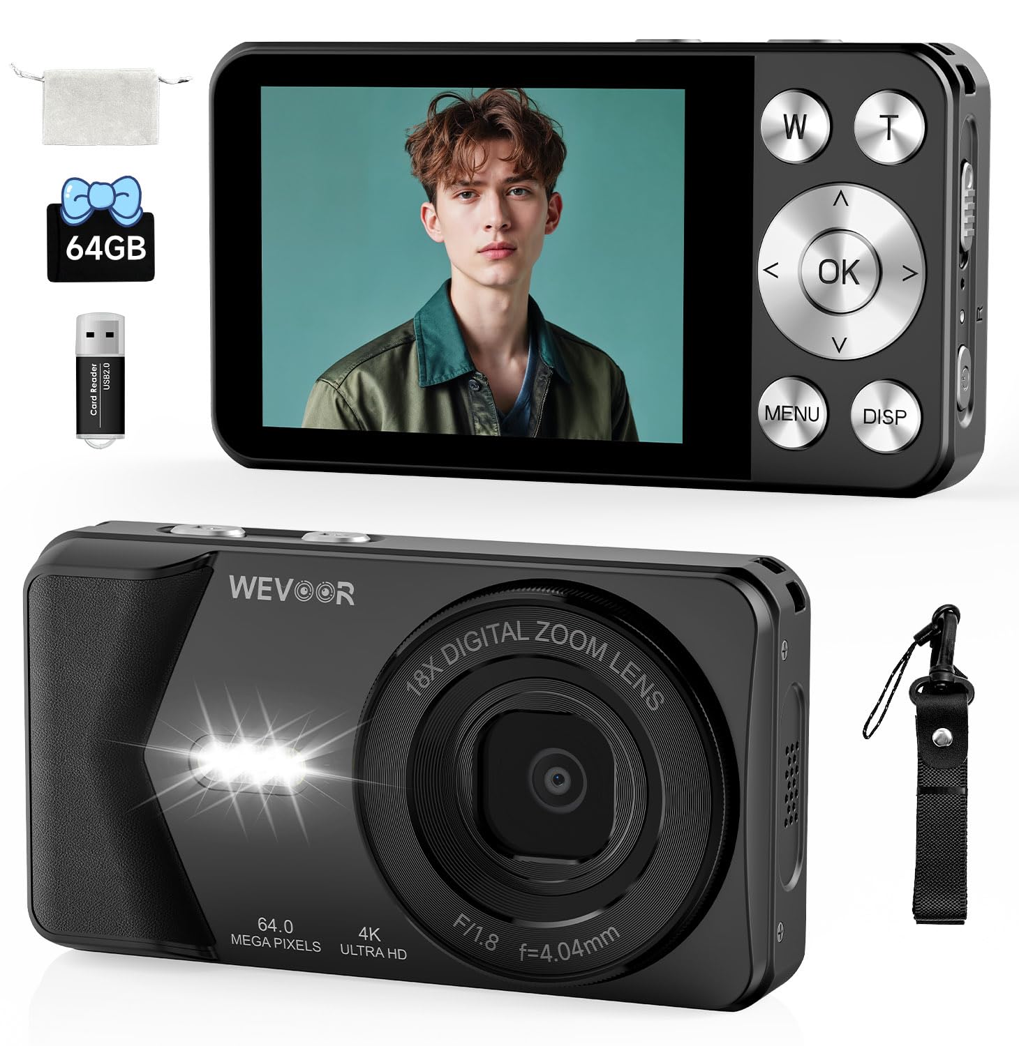 Amazon.com : 4K Digital Camera, Wevoor 64MP Point and Shoot