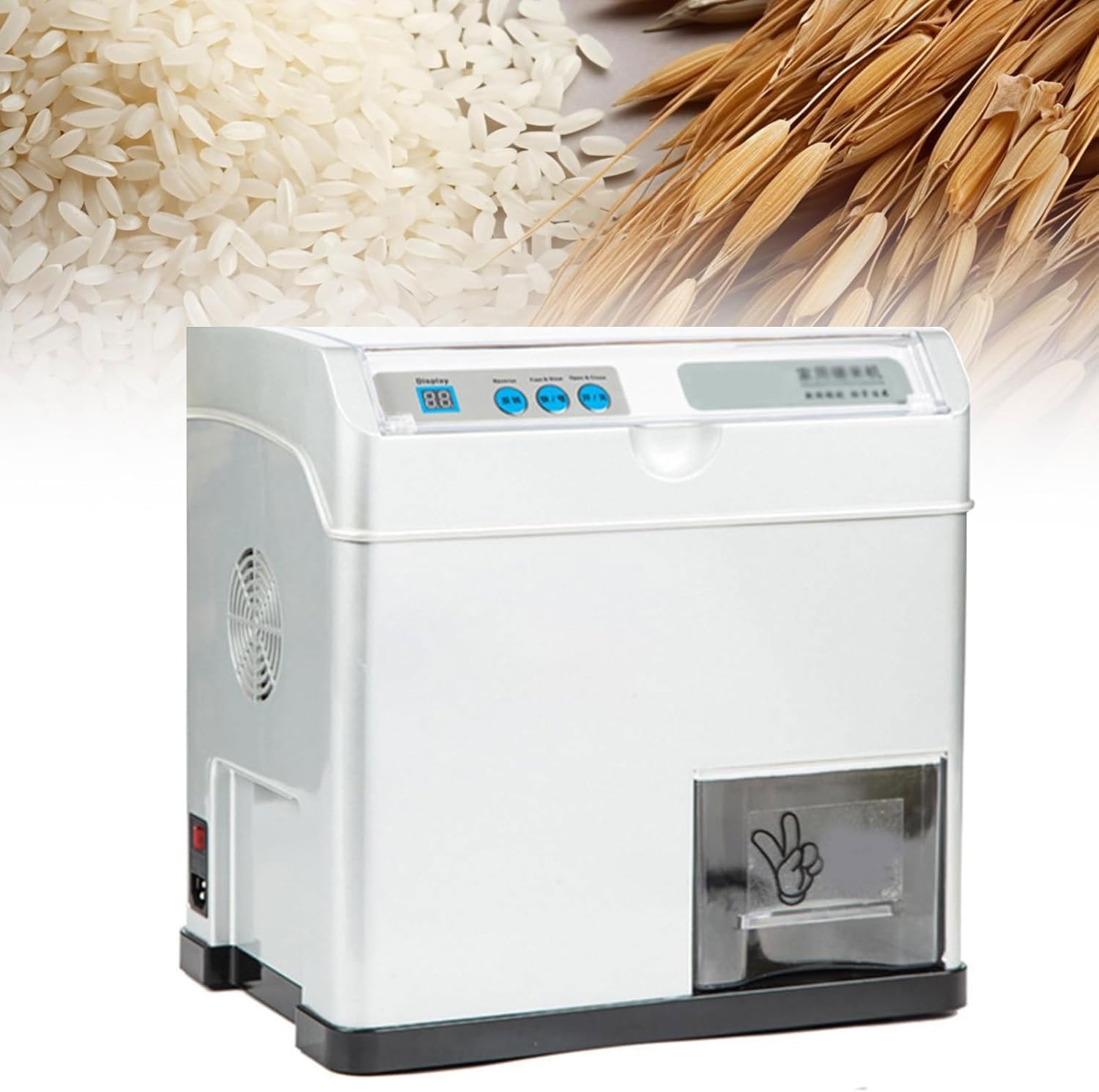 Fresatrice elettrica per riso, 500 W automatico di risaia e sbucciatore di riso, capacità 30 kg/h, ideale per uso domestico e piccole aziende agricole, separatore di crusca di riso