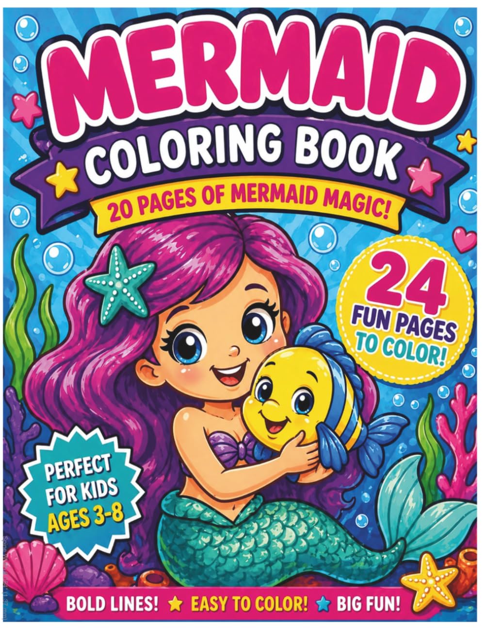 CUTE MERMAID children’s coloring book