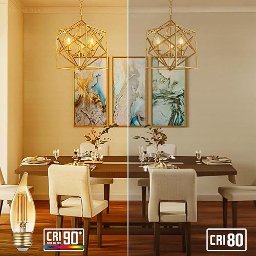 Miniatura 6 de TORCHSTAR Bombillas LED E26 regulables, bombilla LED C35, certificación UL, 2200 K ámbar cálido, 4.5 W (40 W equivalente), 350 lm, bombillas para