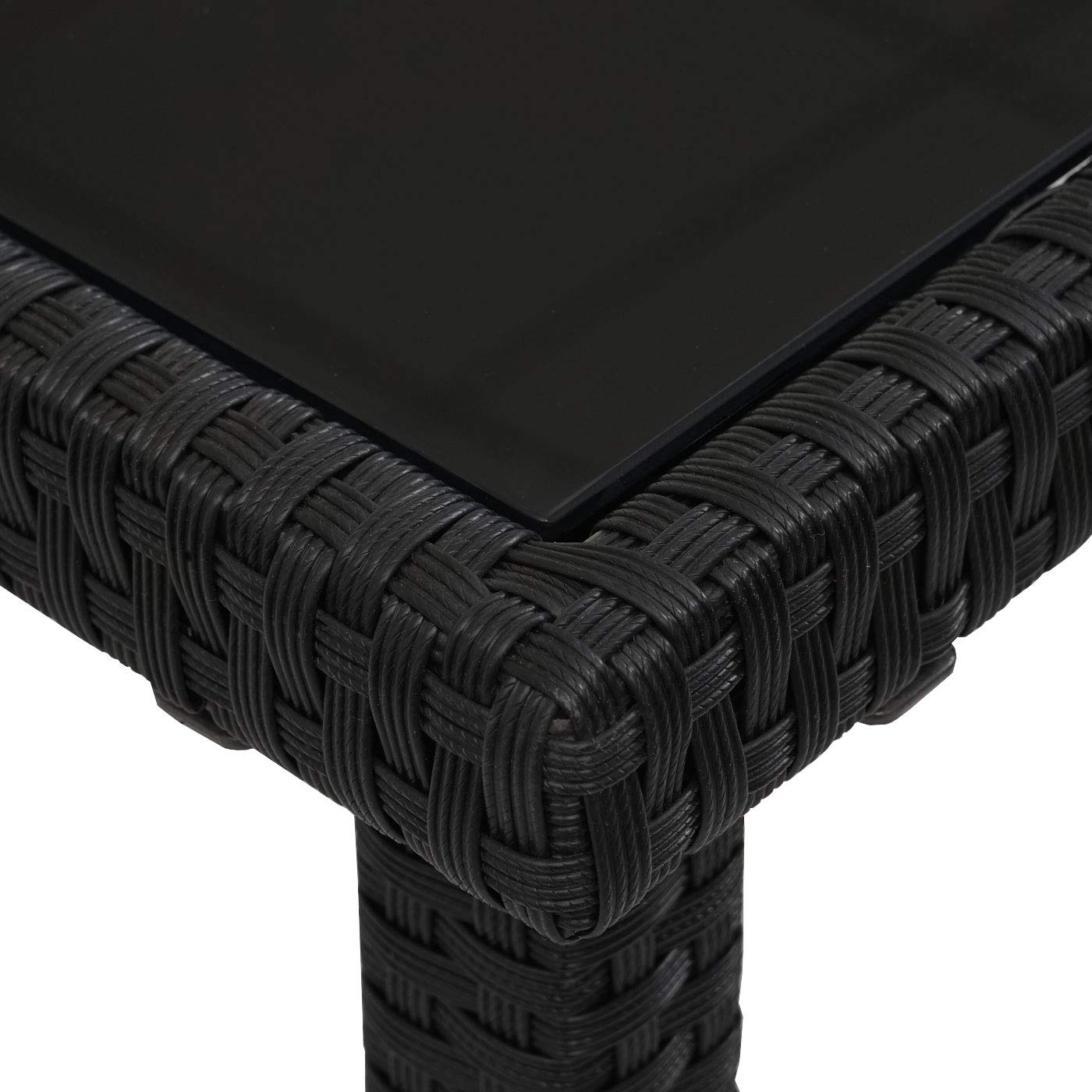 Poly-Rattan Tisch HWC-G19AM, Gartentisch Balkontisch, 120x75cm - schwarz