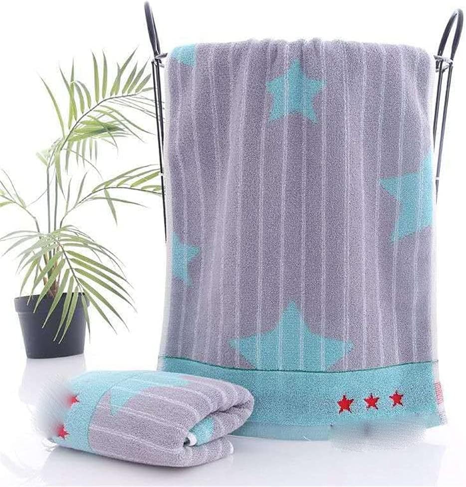 2pcs 34 * 74cm Soft Absorbent Towel Plain Striped Face Towel Adult Men and Women Couple Face Towel (Color : B, Size : 34 * 74cm) (A 34 * 74cm)