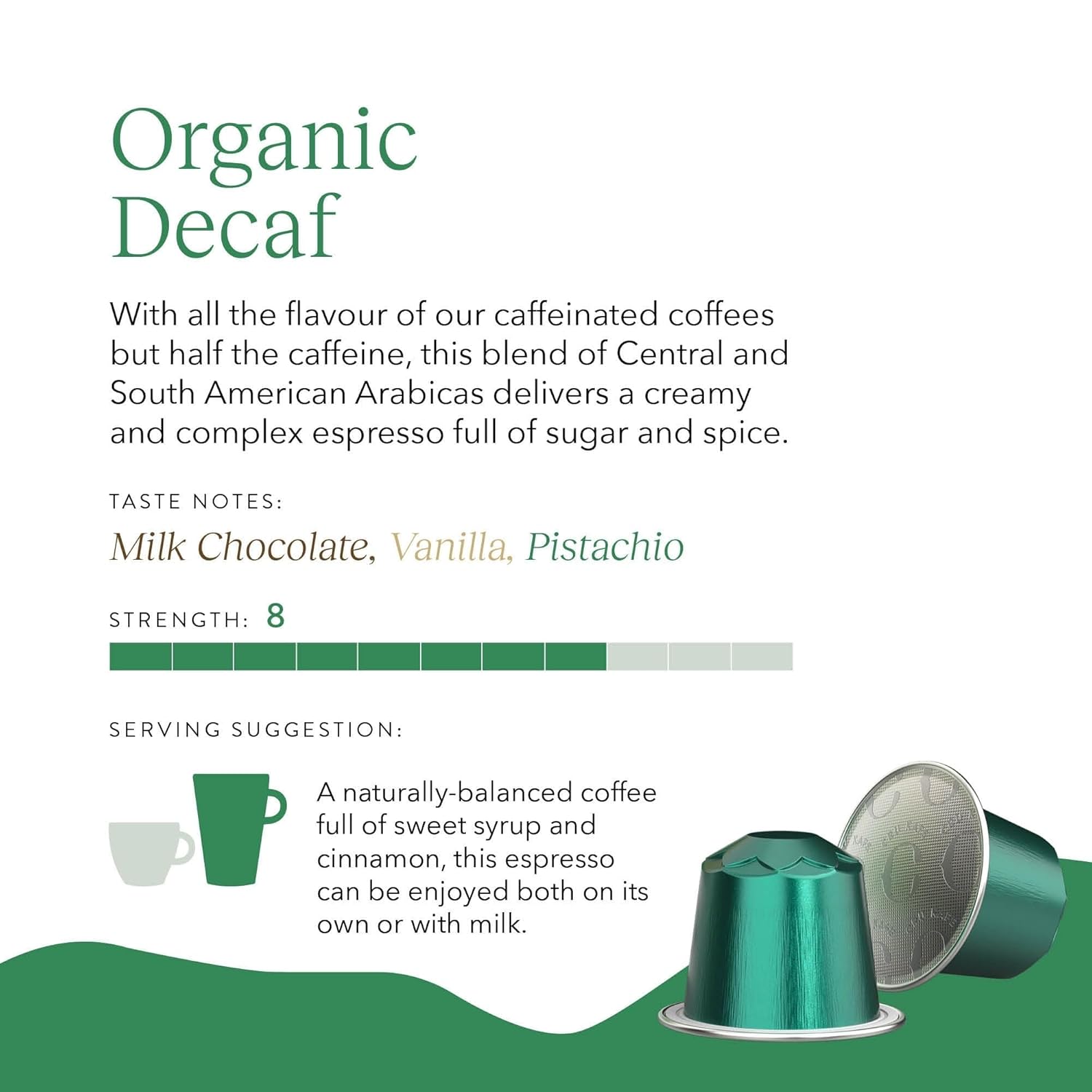CRU Kafe UDSA Organic Coffee Pod Decaf and Half Caff Variety Pack (100 Capsules) Fairtrade Coffee Pods Compatible with Nespresso Original Line