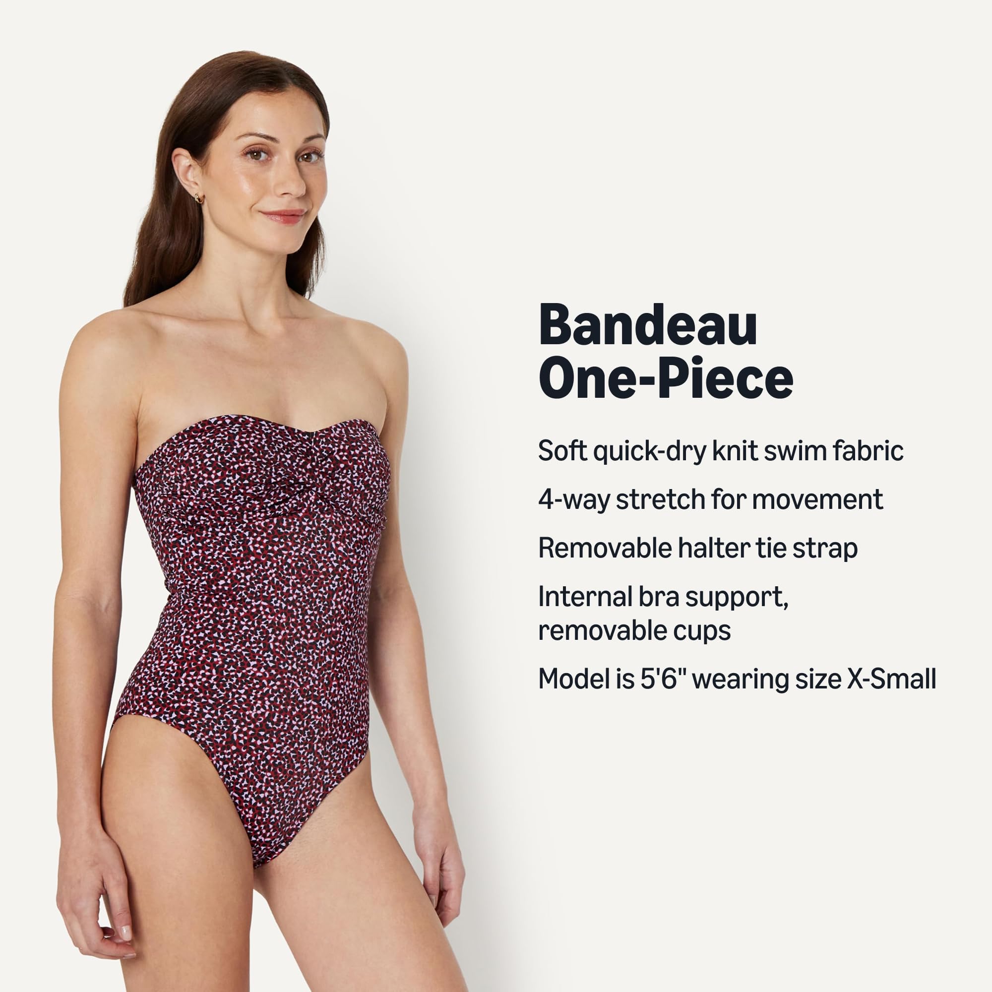 Amazon Essentials Traje de baño de una Pieza Tipo Bandeau Mujer