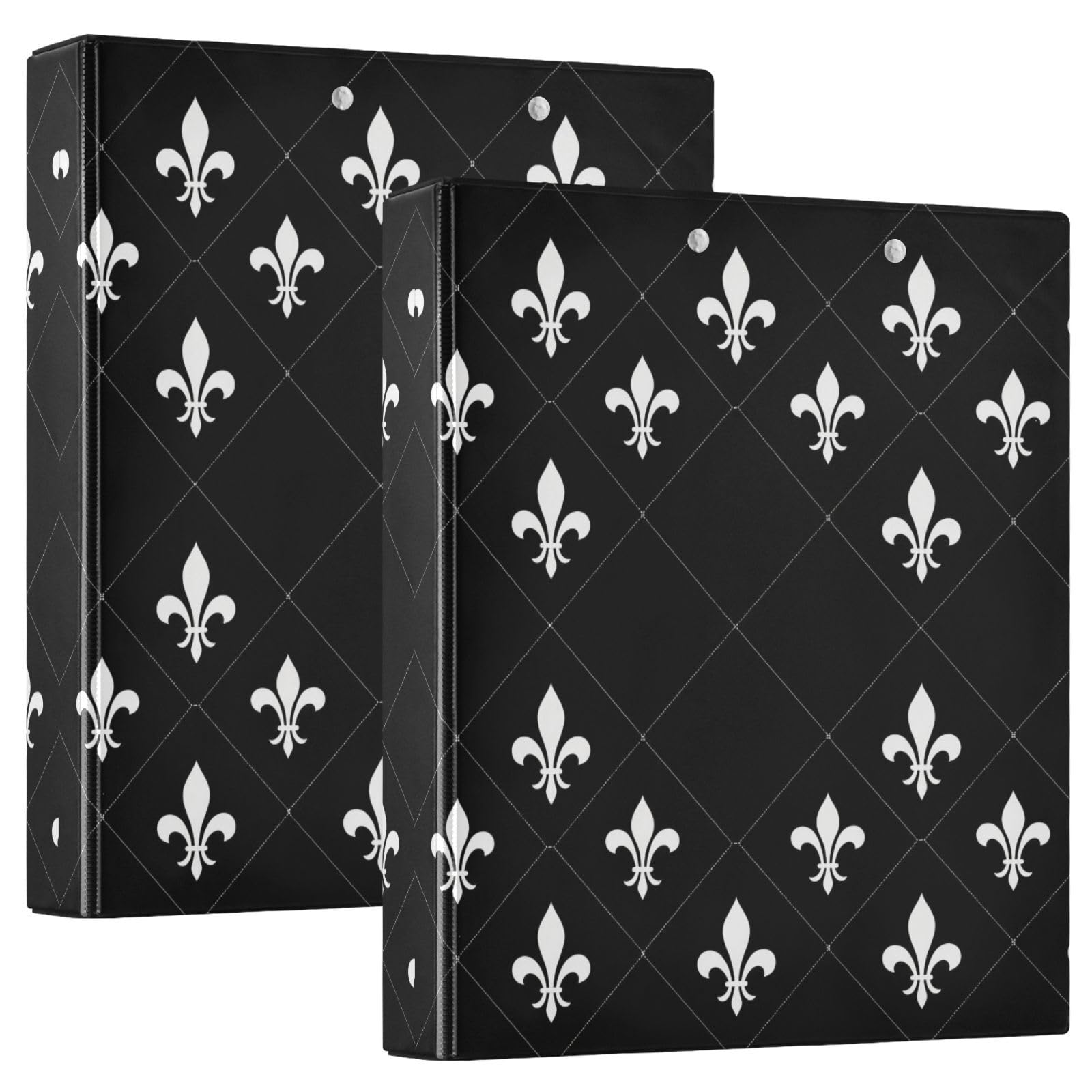 Raccoglitore a 3 anelli, bianco e nero, flessibile, confezione da 2