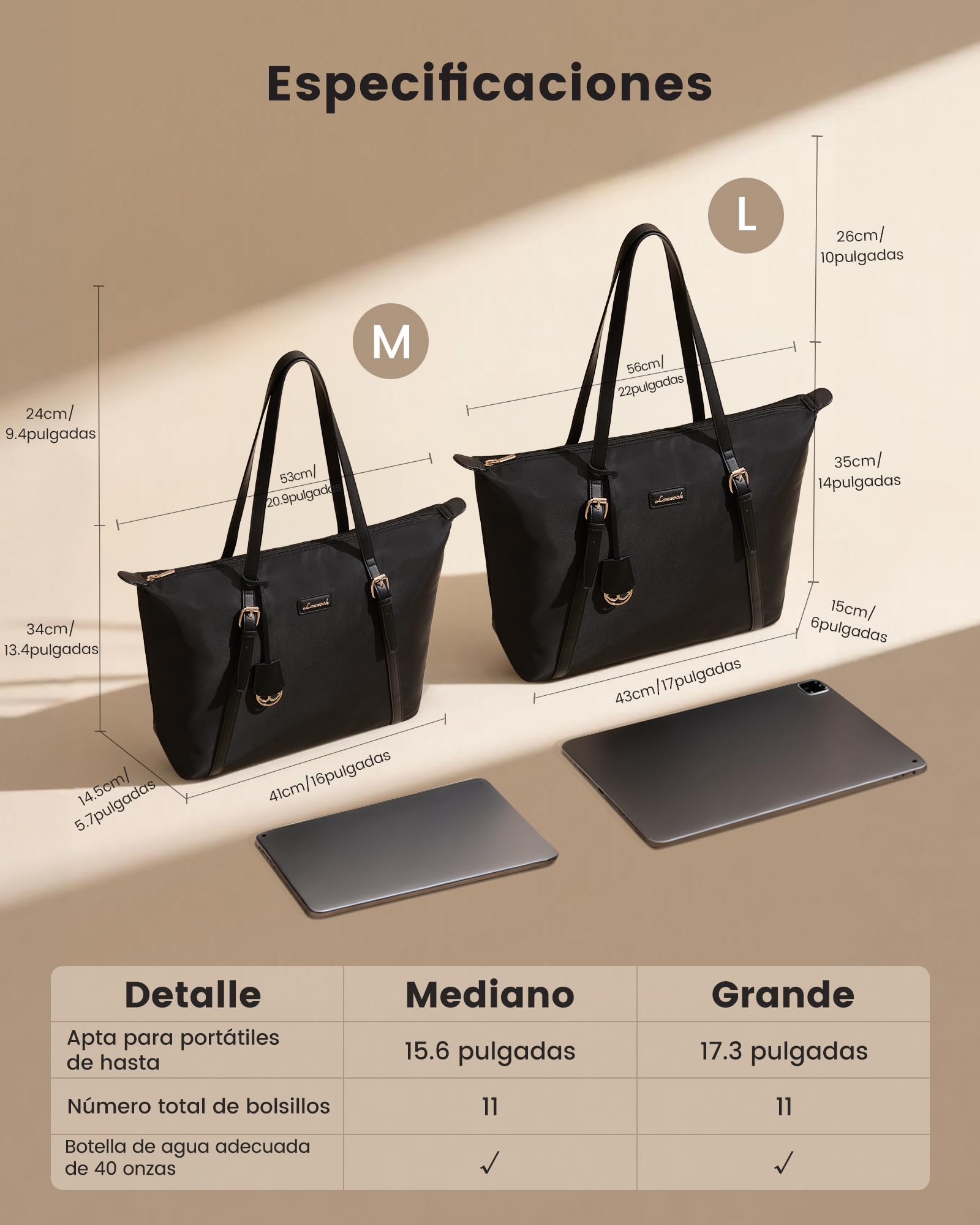 LOVEVOOK Bolso Mujer, Grande Shopper para Universitarias Uni Oficina Trabajo, Handbags for Women para 15,6pulg Ordenador Portátil, Profesora Bolsos Tote Bag Portadocumentos Bolsa de Hombro