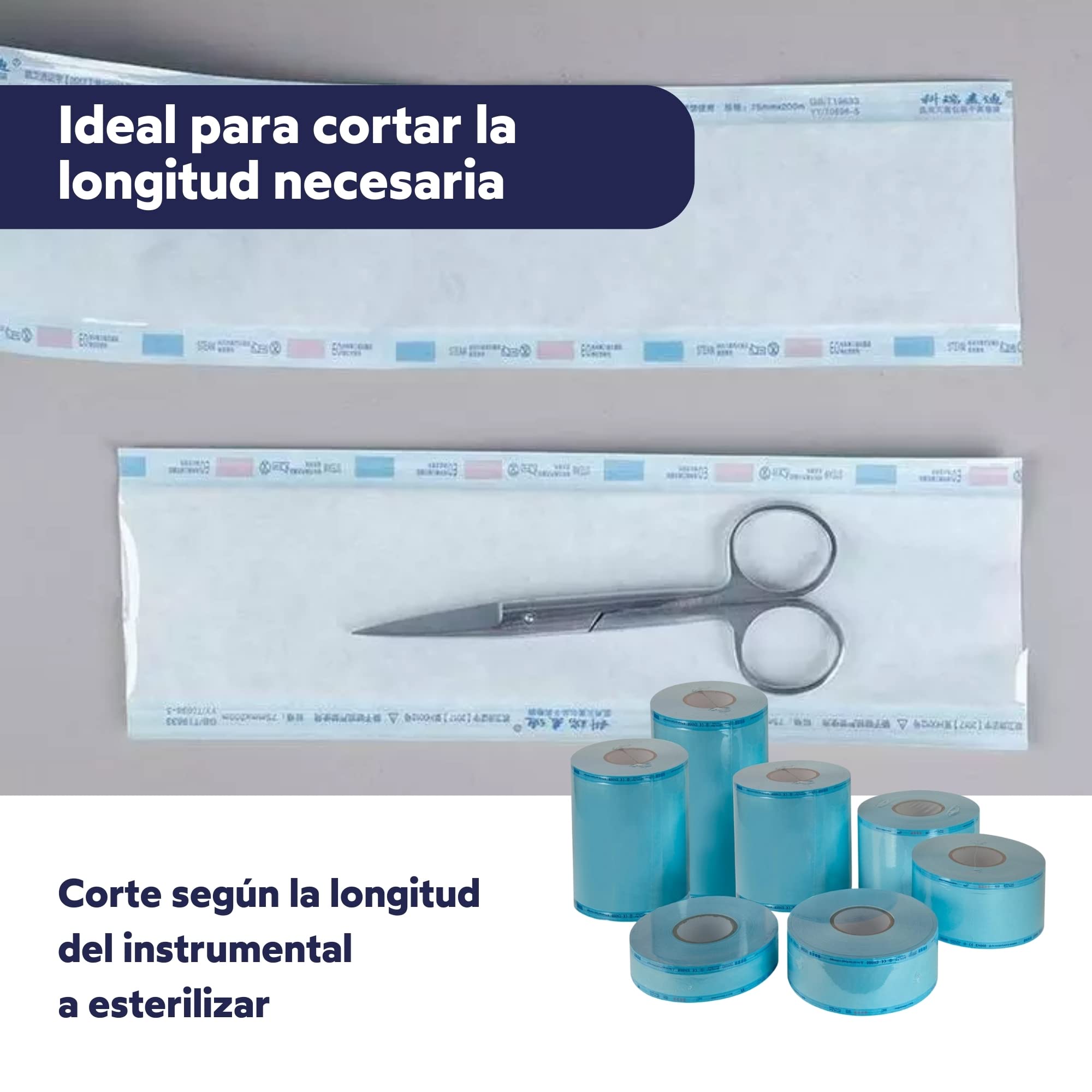 Rouleau de stérilisation autoclave 200 m | Emballage de stérilisation pour autoclave (10 cm x 200 m)