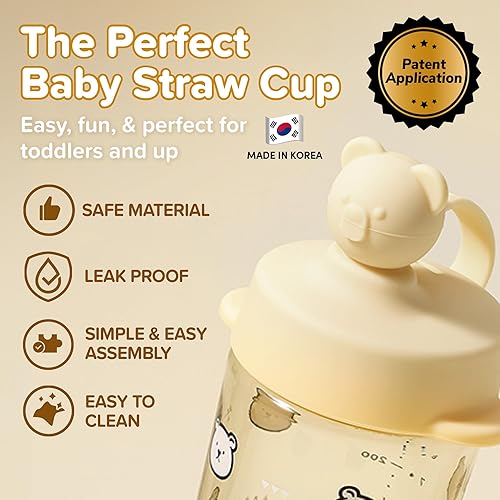 Miniatura 2 de Vaso para sorber prémium a prueba de derrames para bebés y niños pequeños menores de 18 meses, 9 onzas, PPSU, sin BPA, popote suave