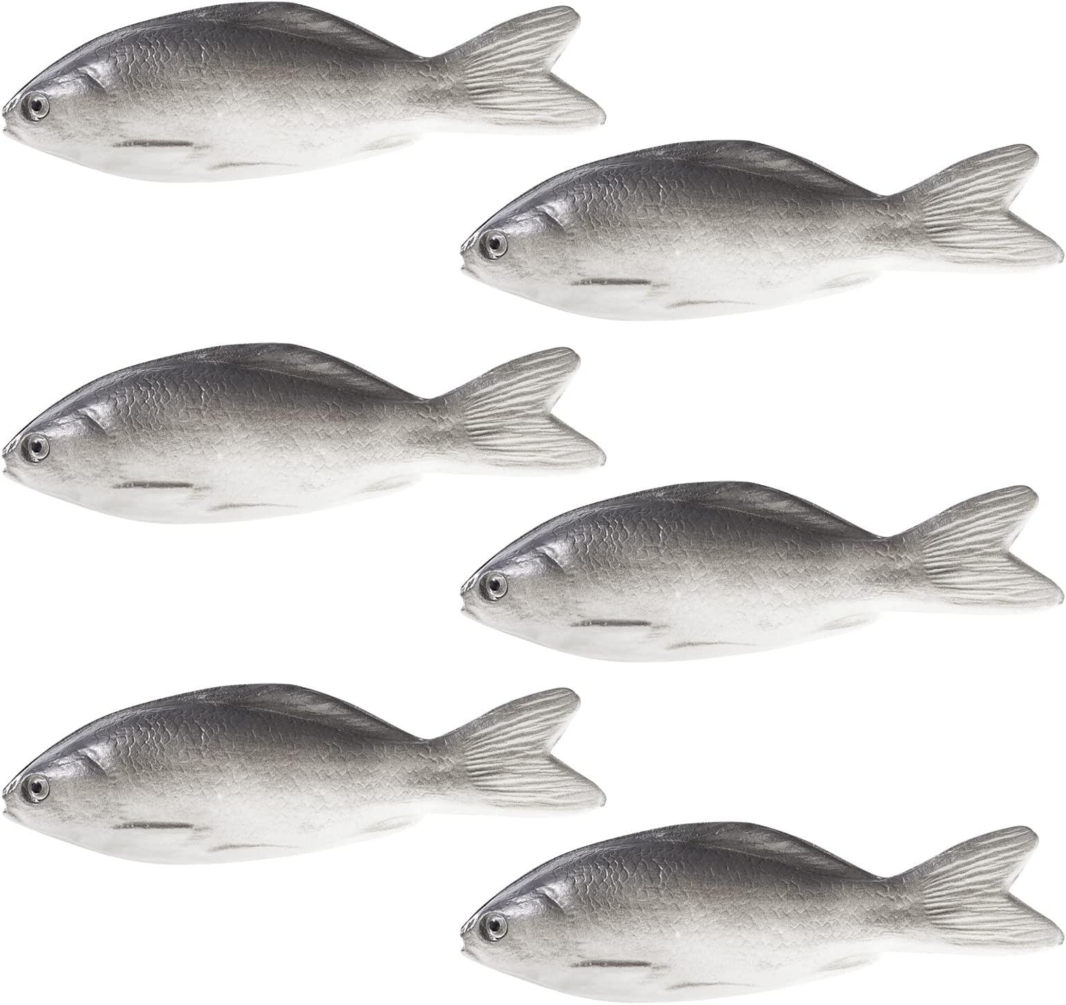 jiebor 6PCS Fake Realistic Artificial Halloween Fish Mode Small Rubber Sea Fish for Kitchen Home Market Display Decoration Photography Props