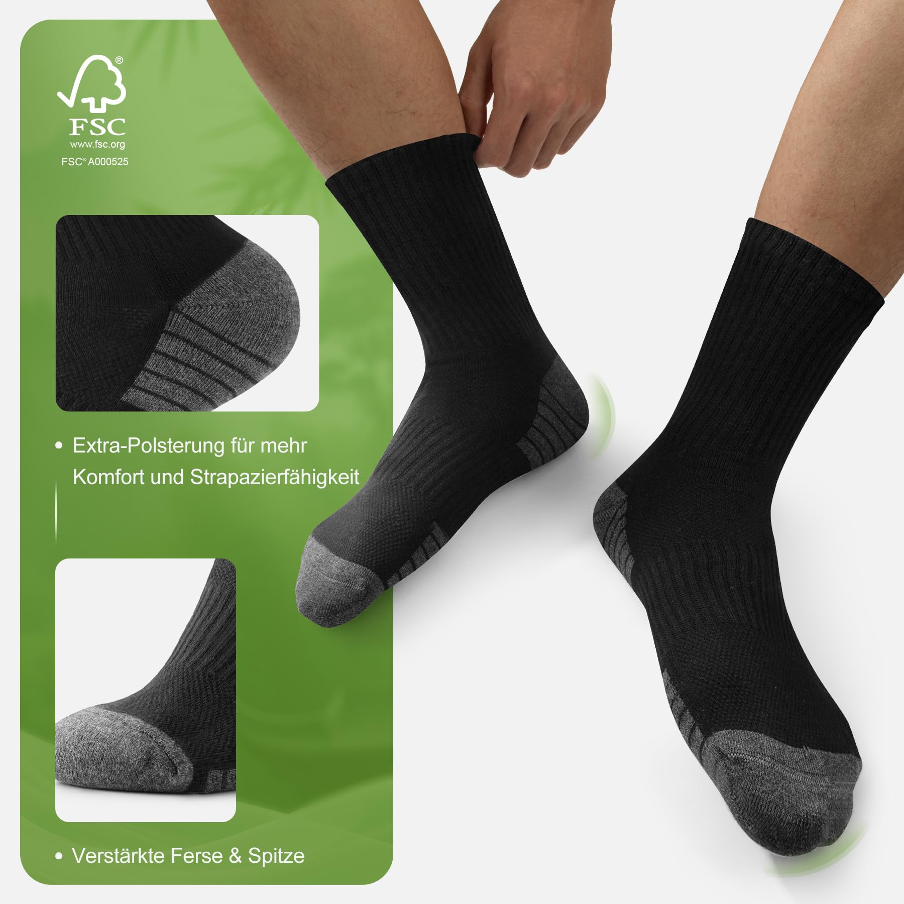 FALARY 6/12 Paar Bambus Socken Herren & Damen - Superweich, Mesh-Belüftung & Komfortbund - Bequeme Crew Socken Multipack