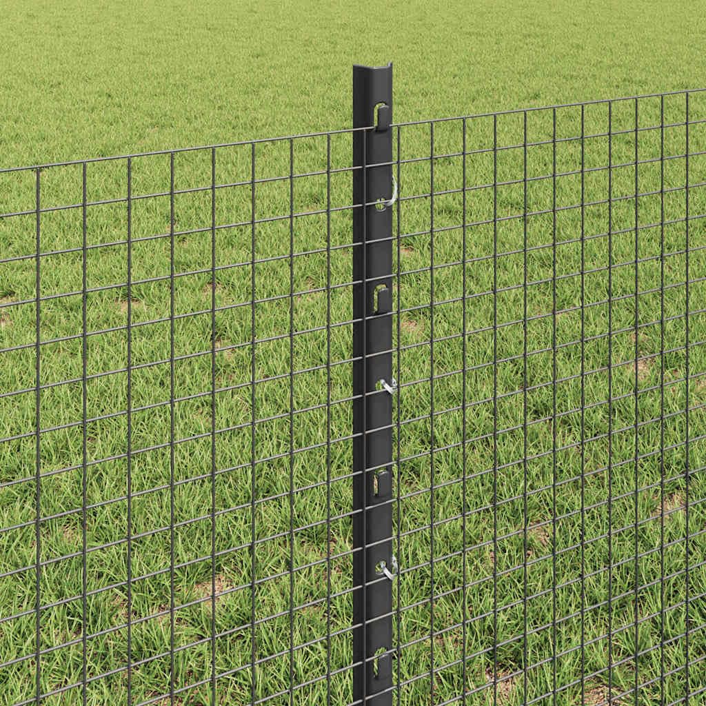 Set di pannelli per recinzione per esterni, pannelli per recinzione verniciati a polvere con pali in grigio, per giardino e terrazza, design modulare per layout personalizzabili, struttura robusta