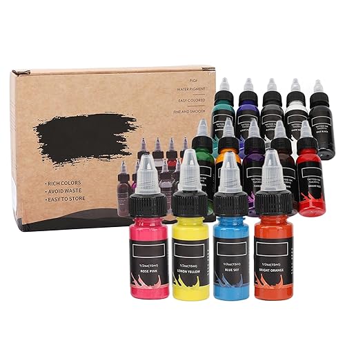 Juego de pigmentos profesionales para tatuajes, 14 colores para piel, arte corporal, juego de tinta, juego de pigmentos para tatuajes, tazas de