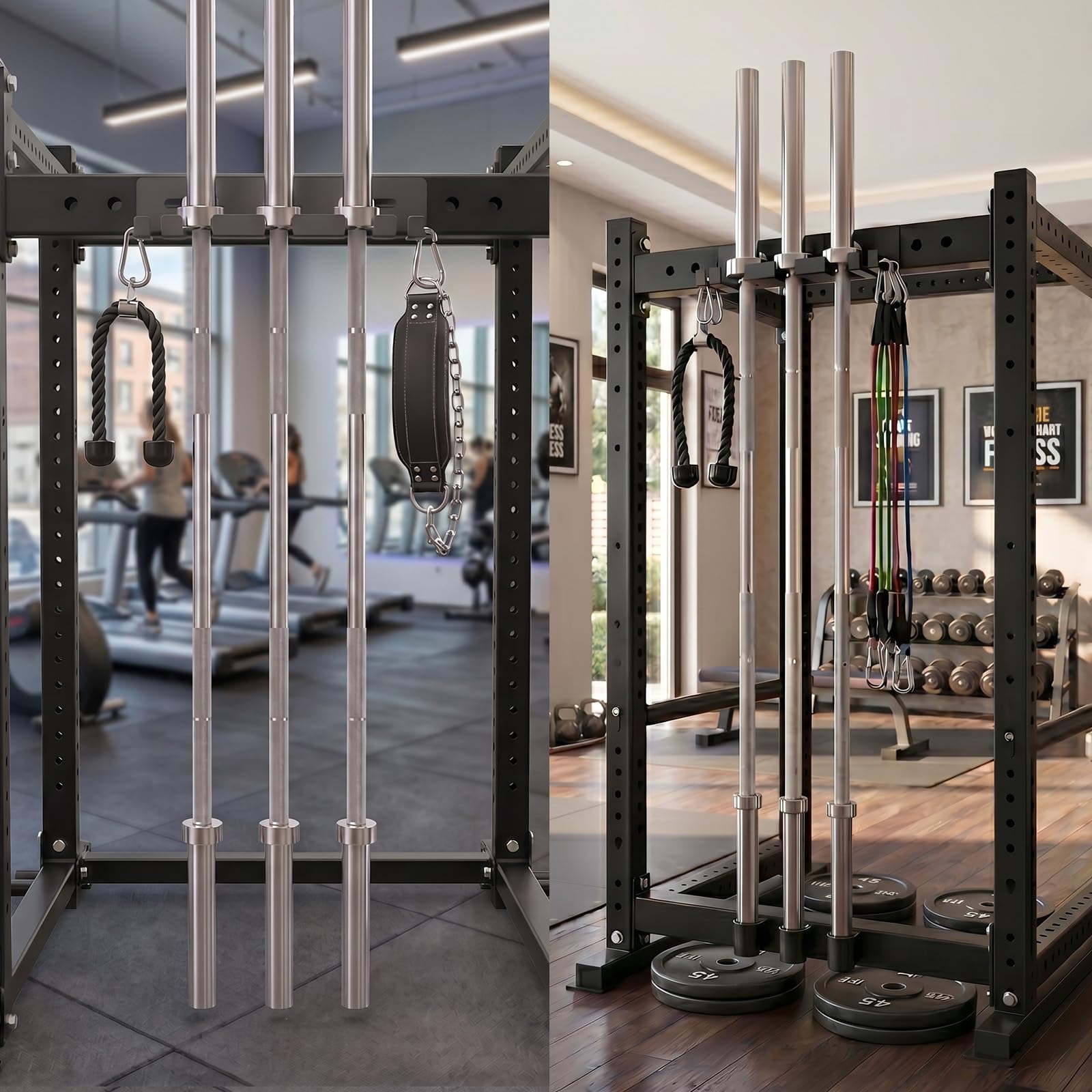 Soporte de barra resistente montado en bastidor, soporte para barras cruzadas de almacenamiento de barras múltiples con arandelas reductoras exclusivas y accesorios de pernos, accesorio universal para