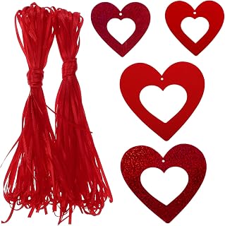 Gatuida 40pcs Heart-Shaped Hanging Decorations for Valentine Day Wedding Easy to Install Versatile Use for Celebrations