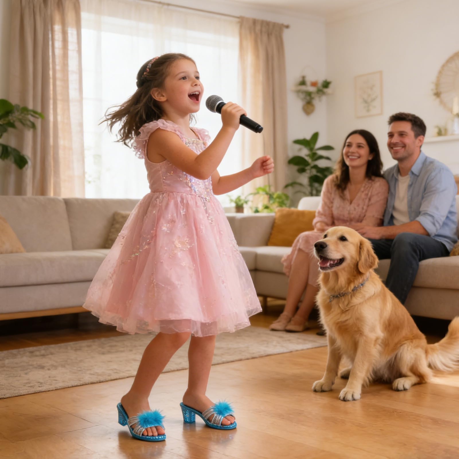 Zapatos Princesas Niñas | Tacón Deslizable Ligera Có | Tacones para Niños Disfraces Fiestas Eventos Familiares