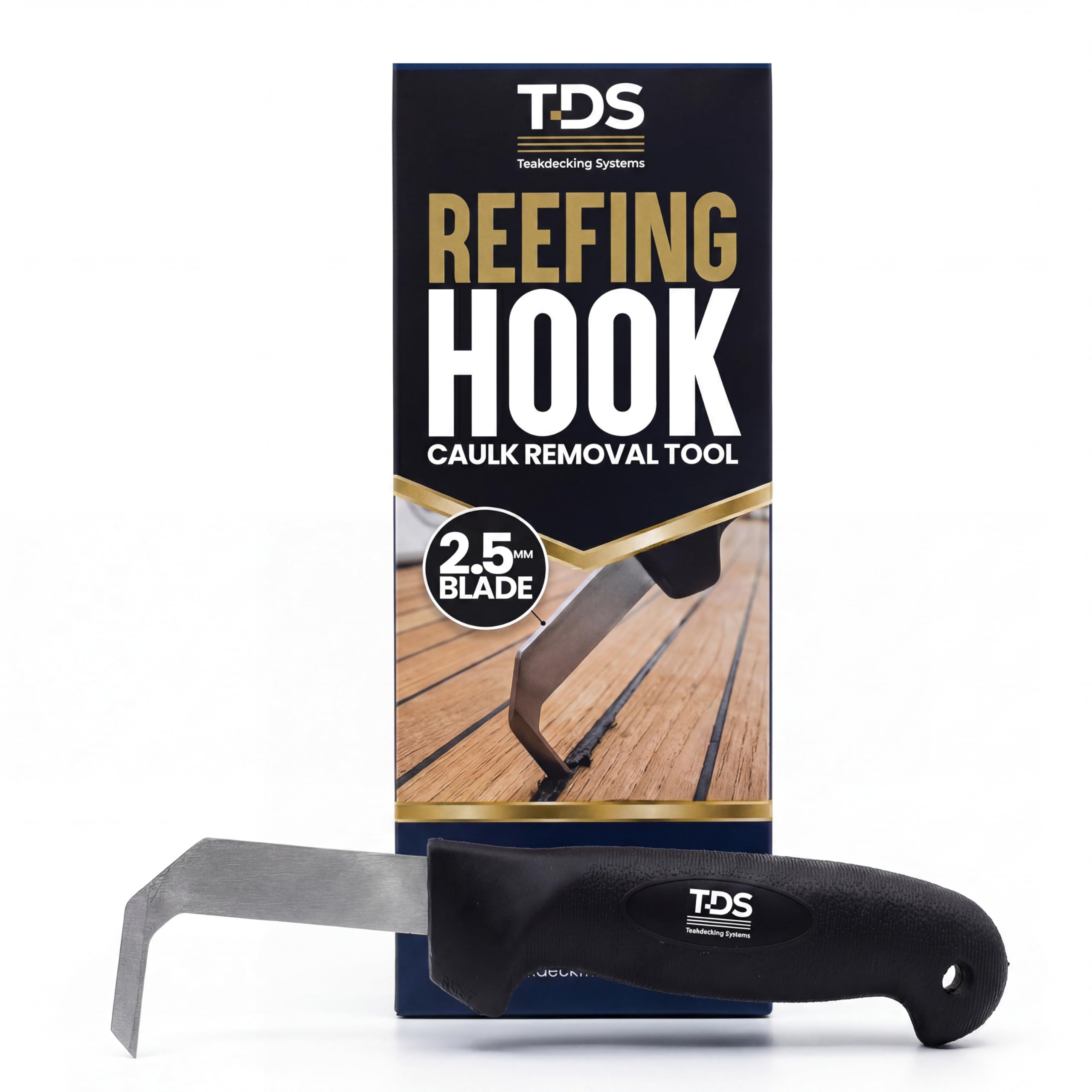 Teakdecking Systems Reefing Hook - Designed for Caulk Removal Before Re-Caulking - Blade Width: 2.5mm, Overall Tool Length: 8.5in - Comfortable & Easy to Use