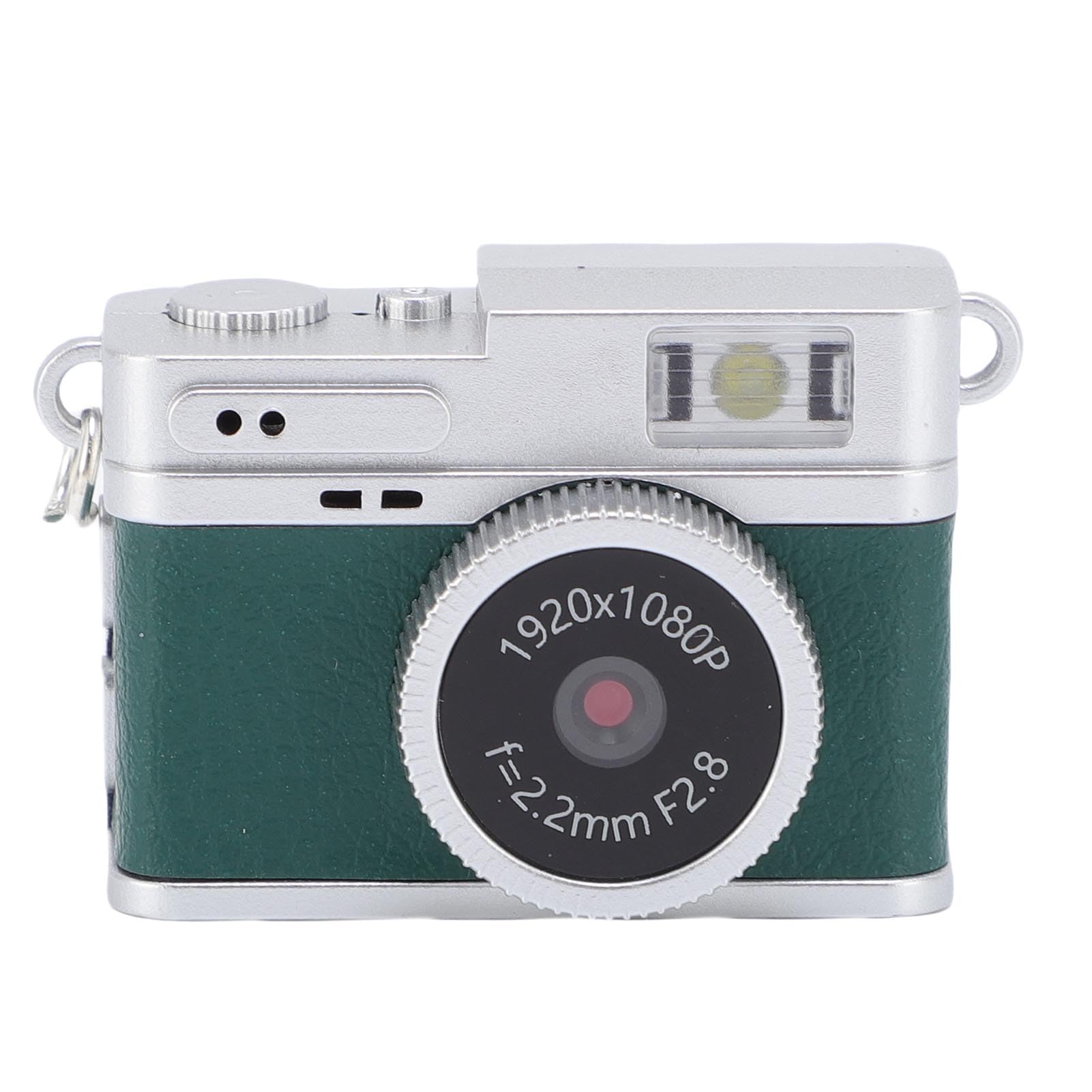 fosa Mini Keychain Camera, 1080P 2MP Small Retro Camera with 0.96in Color Screen, 32GB Memory Card Mini Digital Camera with 6 Filters and LED Flash (Green)-image-3