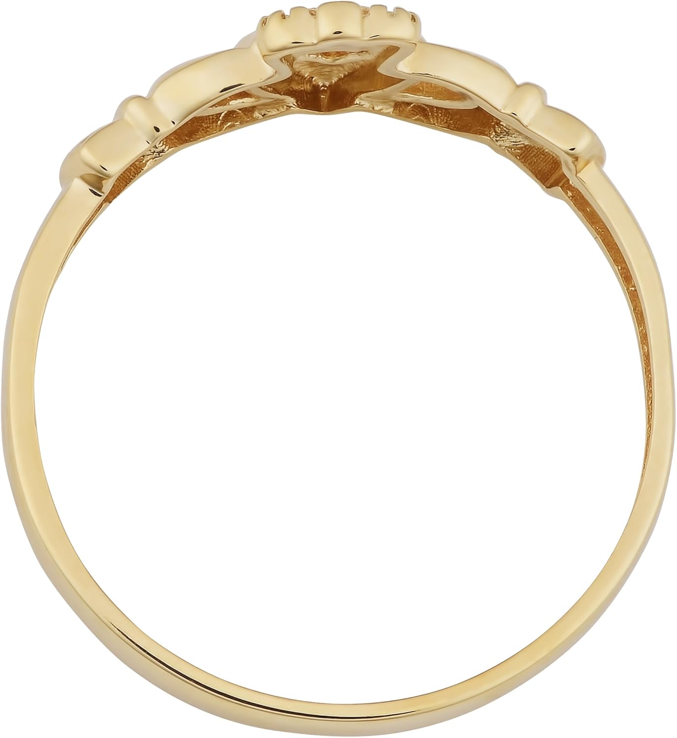 Kooljewelry 14k Yellow Gold High Polish Claddagh Ring