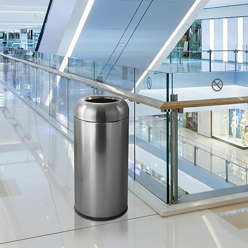 Miniatura 8 de WICHEMI Bote de basura para interiores y exteriores, contenedor de basura comercial con tapa, parte superior abierta en el interior del gabinete,