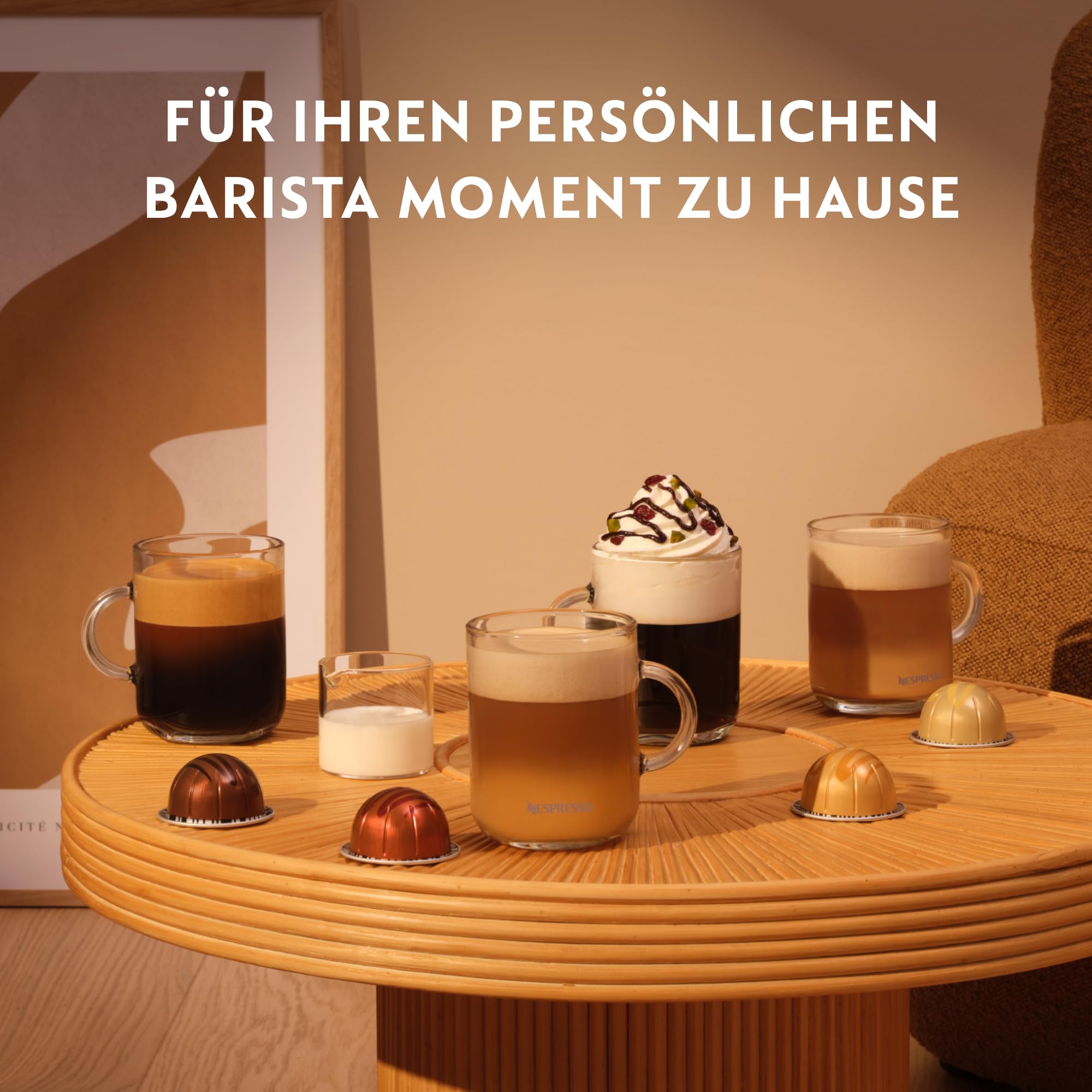 NESPRESSO VERTUO Golden Caramel 100 Kaffeekapseln | Arabica Kaffee, Karamell Aroma, Ideal für große Kaffeetasse & Milchrezepte