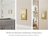 Vista 6 de Rio Salto BRASS - Placa de pared de metal dorado para interruptor de luz, placa de pared para receptáculo, cubiertas basculantes de 1 banda, latón