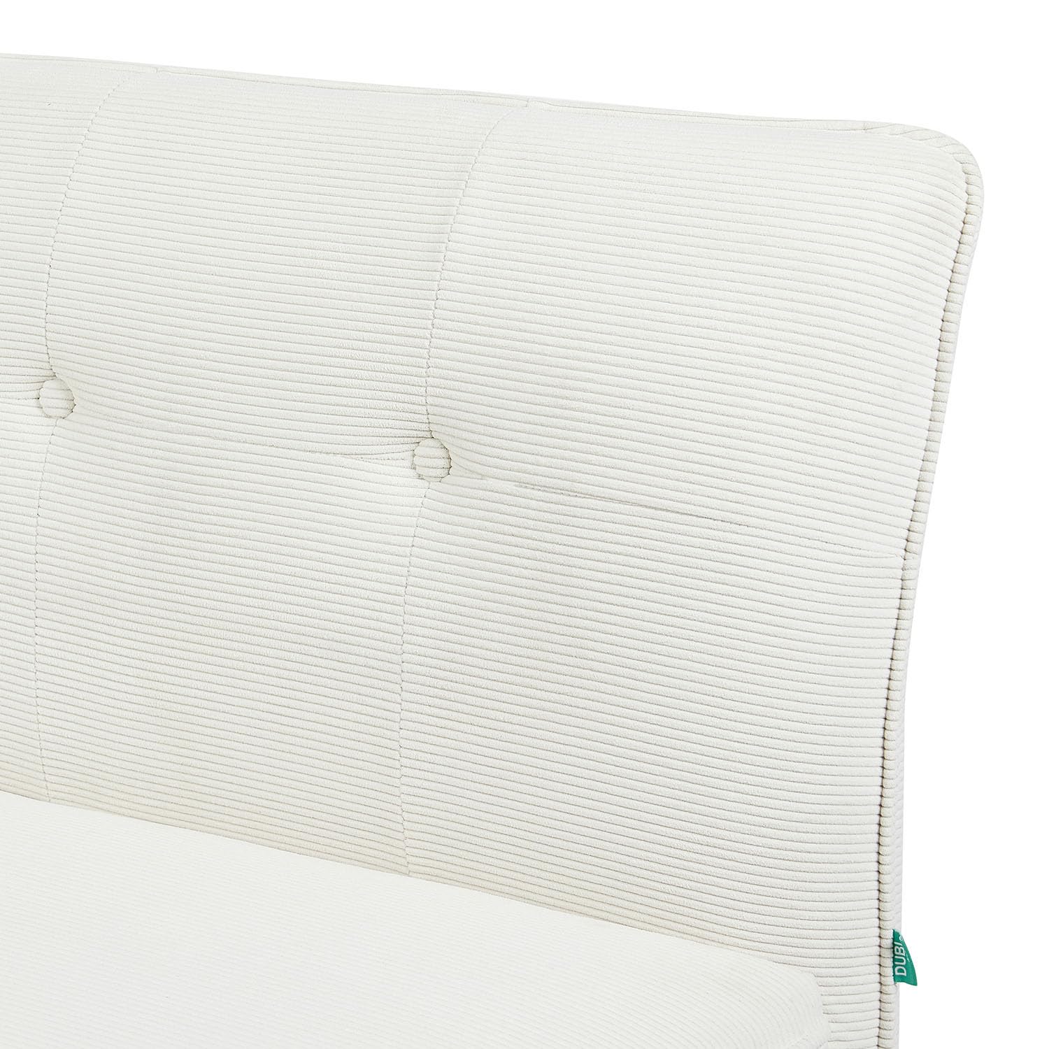 DUBI Möbel Sitzbank Emilia 160 cm mit Federkernpolsterung – Moderne Esszimmerbank Cord Creme – Gepolsterte Küchenbank mit 17 cm Polsterung & Metallbeinen Schwarz